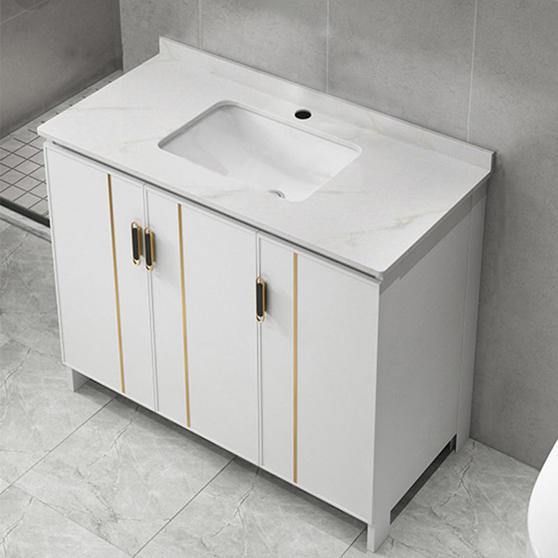 Gorgeous Freestanding Sink Cabinet Mirror Cabinet Bathroom Vanity Set in White Bathroom Vanity 35"L x 19"W x 32"H None Clearhalo 'Bathroom Remodel & Bathroom Fixtures' 'Bathroom Vanities' 'bathroom_vanities' 'Home Improvement' 'home_improvement' 'home_improvement_bathroom_vanities' 6772370