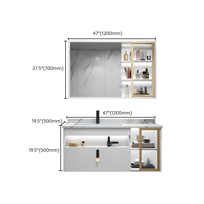 Gorgeous Sink Vanity Wall-Mounted Bathroom Vanity Cabinet with Mirror Cabinet Clearhalo 'Bathroom Remodel & Bathroom Fixtures' 'Bathroom Vanities' 'bathroom_vanities' 'Home Improvement' 'home_improvement' 'home_improvement_bathroom_vanities' 6772589