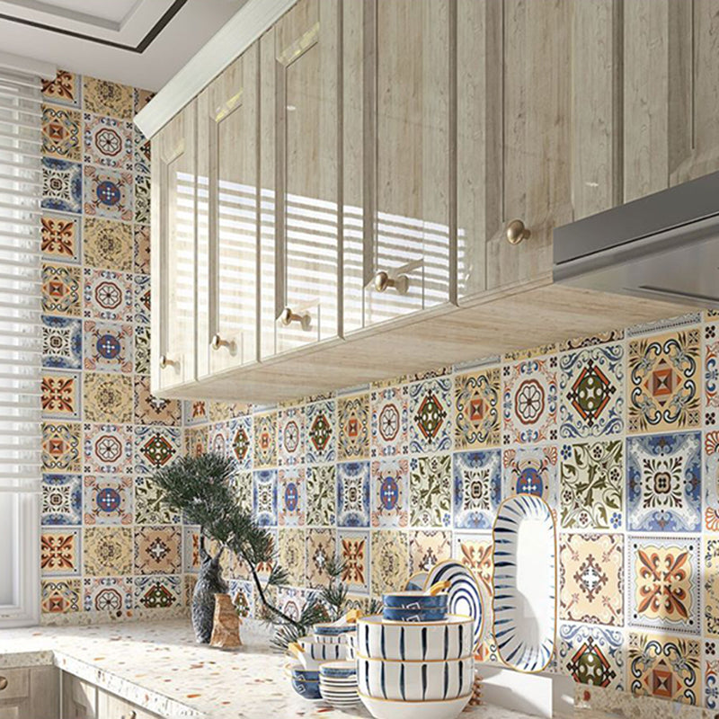 Wall Floor Tile Paste Wallpaper Floral Plaid Pattern Wallpaper Tile Clearhalo 'Flooring 'Home Improvement' 'home_improvement' 'home_improvement_peel_stick_blacksplash' 'Peel & Stick Backsplash Tile' 'peel_stick_blacksplash' 'Walls & Ceilings' Walls and Ceiling' 6772752