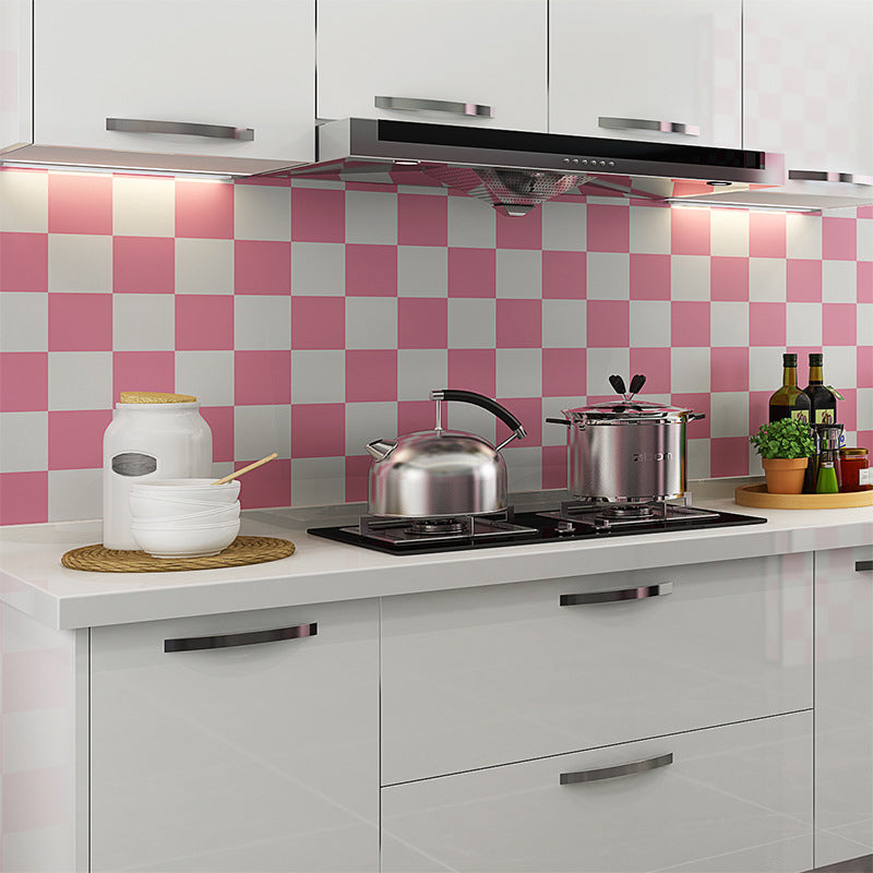 Bathroom Wall Floor Tile Waterproof Geometric Pattern Floor Wallpaper Pink Clearhalo 'Flooring 'Home Improvement' 'home_improvement' 'home_improvement_peel_stick_blacksplash' 'Peel & Stick Backsplash Tile' 'peel_stick_blacksplash' 'Walls & Ceilings' Walls and Ceiling' 6772766