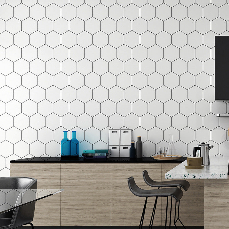 Bathroom Wall Floor Tile Waterproof Geometric Pattern Floor Wallpaper White Clearhalo 'Flooring 'Home Improvement' 'home_improvement' 'home_improvement_peel_stick_blacksplash' 'Peel & Stick Backsplash Tile' 'peel_stick_blacksplash' 'Walls & Ceilings' Walls and Ceiling' 6772770