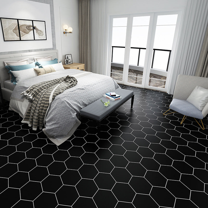 Bathroom Wall Floor Tile Waterproof Geometric Pattern Floor Wallpaper Black Clearhalo 'Flooring 'Home Improvement' 'home_improvement' 'home_improvement_peel_stick_blacksplash' 'Peel & Stick Backsplash Tile' 'peel_stick_blacksplash' 'Walls & Ceilings' Walls and Ceiling' 6772771