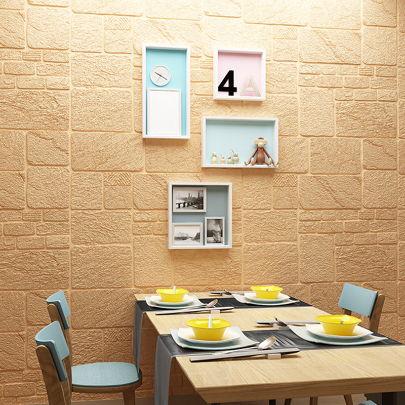 Modern Pvc Paneling Smooth Wall Interior 3D Living Room Plank Set of 1 Dark Yellow 10-Piece Set Clearhalo 'Flooring 'Home Improvement' 'home_improvement' 'home_improvement_wall_paneling' 'Wall Paneling' 'wall_paneling' 'Walls & Ceilings' Walls and Ceiling' 6772924