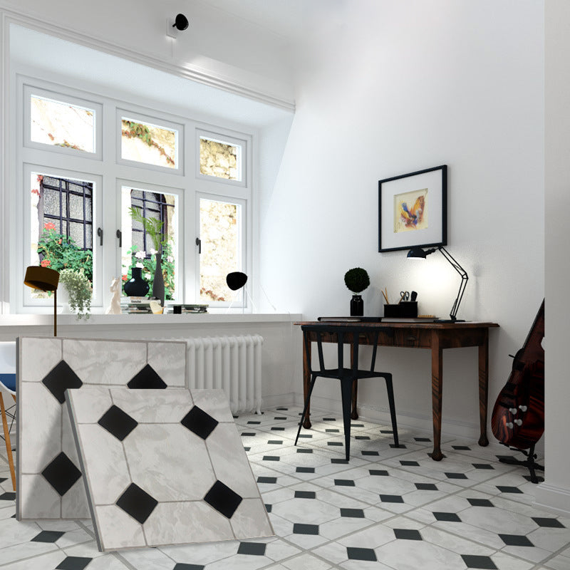 Peel and Stick PVC Flooring Matte Vinyl Flooring with Diamond Look White-Black Clearhalo 'Flooring 'Home Improvement' 'home_improvement' 'home_improvement_vinyl_flooring' 'Vinyl Flooring' 'vinyl_flooring' Walls and Ceiling' 6772961