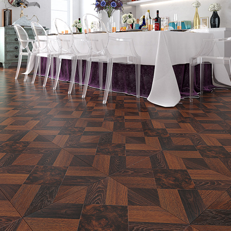 Vintage Laminate Flooring Wooden Indoor Wooden Living Room Laminate Floor Dark Coffee Clearhalo 'Flooring 'Home Improvement' 'home_improvement' 'home_improvement_laminate_flooring' 'Laminate Flooring' 'laminate_flooring' Walls and Ceiling' 6773111