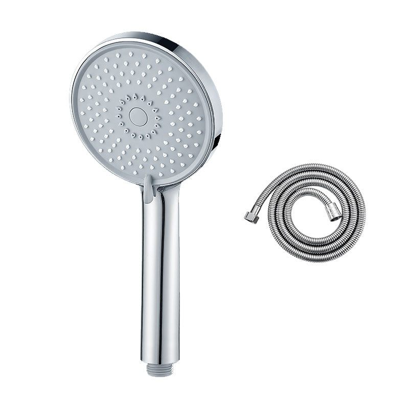 Round Handheld Shower Head Self-Cleaning Wall-Mount Shower Head Silver Shower Head with Hose Clearhalo 'Bathroom Remodel & Bathroom Fixtures' 'Home Improvement' 'home_improvement' 'home_improvement_shower_heads' 'Shower Heads' 'shower_heads' 'Showers & Bathtubs Plumbing' 'Showers & Bathtubs' 6773475