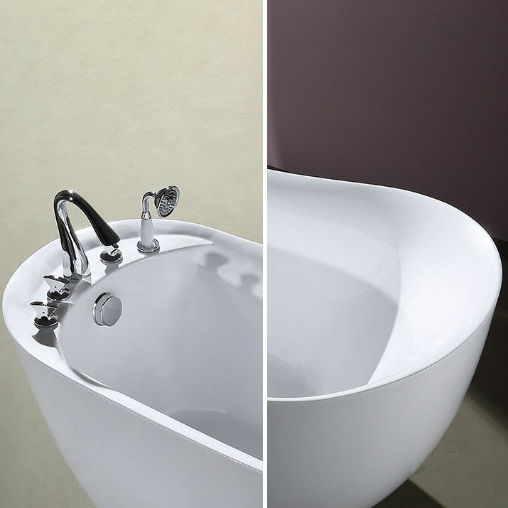 Acrylic Soaking Bathtub White Freestanding Bath for Bathroom Clearhalo 'Bathroom Remodel & Bathroom Fixtures' 'Bathtubs' 'Home Improvement' 'home_improvement' 'home_improvement_bathtubs' 'Showers & Bathtubs' 6773976