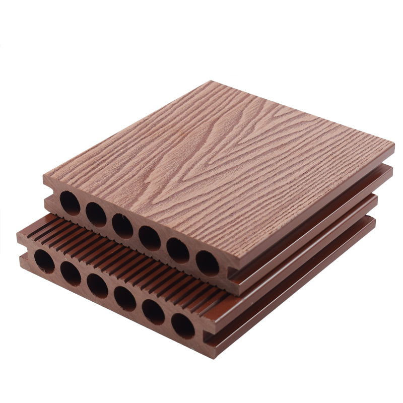 Modern Deck Plank Wooden Embossed Waterproof Slip Resistant Floor Board Rosewood Round Hole Clearhalo 'Home Improvement' 'home_improvement' 'home_improvement_outdoor_deck_tiles_planks' 'Outdoor Deck Tiles & Planks' 'Outdoor Flooring & Tile' 'Outdoor Remodel' 'outdoor_deck_tiles_planks' 6775155