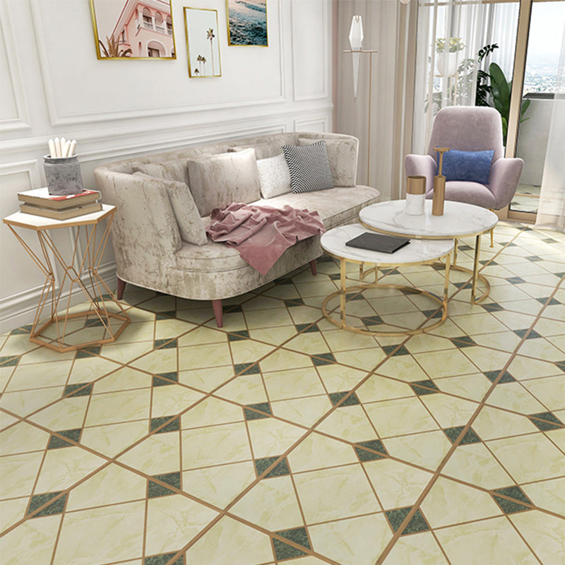 Square Vinyl Flooring Peel and Stick Stone Design PVC Flooring for Living Room Light Yellow Clearhalo 'Flooring 'Home Improvement' 'home_improvement' 'home_improvement_vinyl_flooring' 'Vinyl Flooring' 'vinyl_flooring' Walls and Ceiling' 6775187