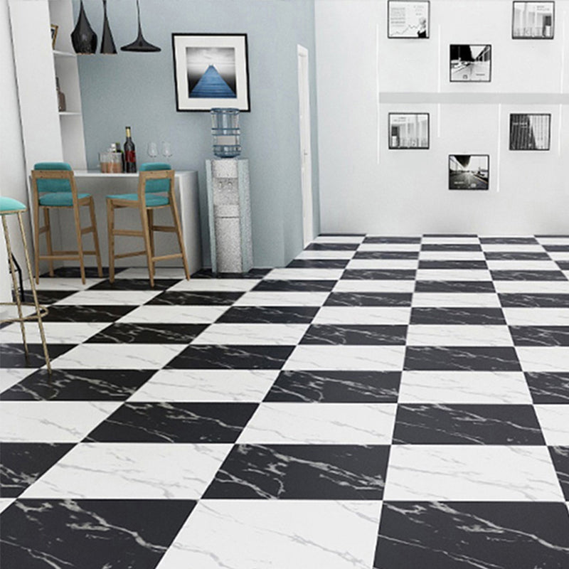 Square Vinyl Flooring Peel and Stick Stone Design PVC Flooring for Living Room Black White Clearhalo 'Flooring 'Home Improvement' 'home_improvement' 'home_improvement_vinyl_flooring' 'Vinyl Flooring' 'vinyl_flooring' Walls and Ceiling' 6775190