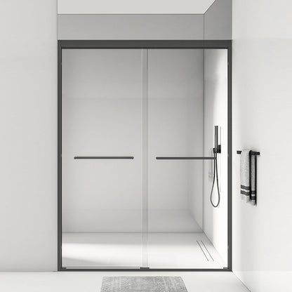 Simple In-line Shower Bath Door Glass and Metal Bathroom Shower Door Black Clearhalo 'Bathroom Remodel & Bathroom Fixtures' 'Home Improvement' 'home_improvement' 'home_improvement_shower_tub_doors' 'Shower and Tub Doors' 'shower_tub_doors' 'Showers & Bathtubs' 6776779