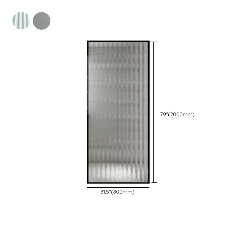 Metal and Glass Shower Door Simple Inline Black Shower Bath Door Clearhalo 'Bathroom Remodel & Bathroom Fixtures' 'Home Improvement' 'home_improvement' 'home_improvement_shower_tub_doors' 'Shower and Tub Doors' 'shower_tub_doors' 'Showers & Bathtubs' 6776826