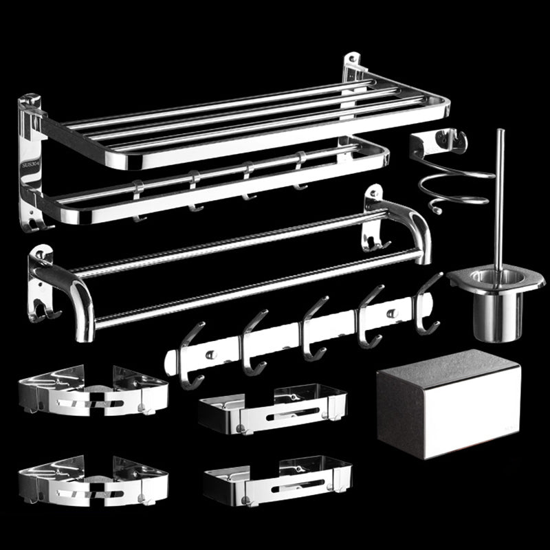 Modern Stainless Steel Bath Hardware Set Sliver Bathroom Accessory Kit Clearhalo 'Bathroom Hardware Sets' 'Bathroom Hardware' 'Bathroom Remodel & Bathroom Fixtures' 'bathroom_hardware_sets' 'Home Improvement' 'home_improvement' 'home_improvement_bathroom_hardware_sets' 6778071