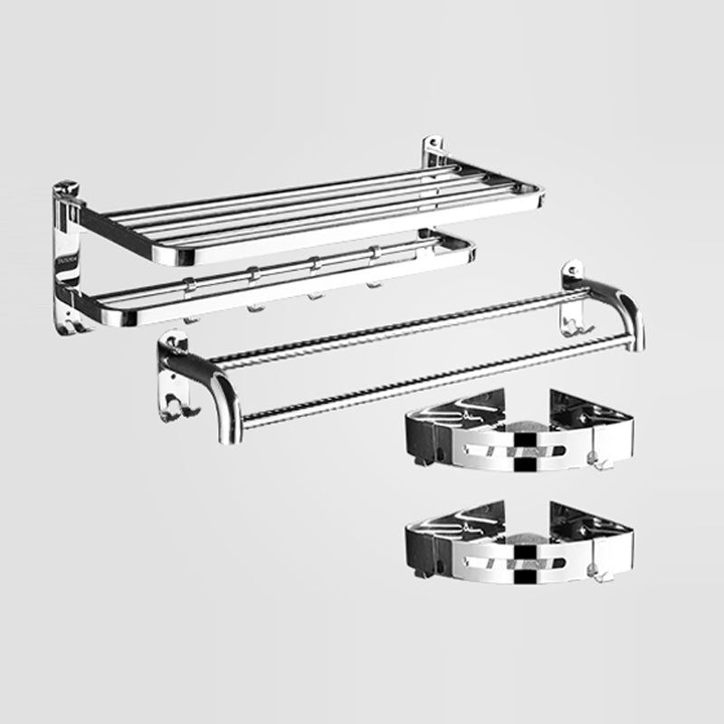 Modern Stainless Steel Bath Hardware Set Sliver Bathroom Accessory Kit 4-Piece Set (Towel Bar) Clearhalo 'Bathroom Hardware Sets' 'Bathroom Hardware' 'Bathroom Remodel & Bathroom Fixtures' 'bathroom_hardware_sets' 'Home Improvement' 'home_improvement' 'home_improvement_bathroom_hardware_sets' 6778072