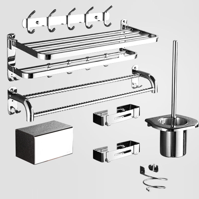 Modern Stainless Steel Bath Hardware Set Sliver Bathroom Accessory Kit 8-Piece Set (Toilet Paper Holder) Clearhalo 'Bathroom Hardware Sets' 'Bathroom Hardware' 'Bathroom Remodel & Bathroom Fixtures' 'bathroom_hardware_sets' 'Home Improvement' 'home_improvement' 'home_improvement_bathroom_hardware_sets' 6778096