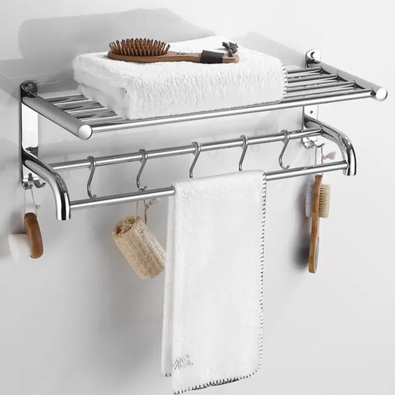 Modern Bathroom Accessory Kit Stainless Steel Bath Shelf Bathroom Set Towel Rack (24"L) Clearhalo 'Bathroom Hardware Sets' 'Bathroom Hardware' 'Bathroom Remodel & Bathroom Fixtures' 'bathroom_hardware_sets' 'Home Improvement' 'home_improvement' 'home_improvement_bathroom_hardware_sets' 6778121