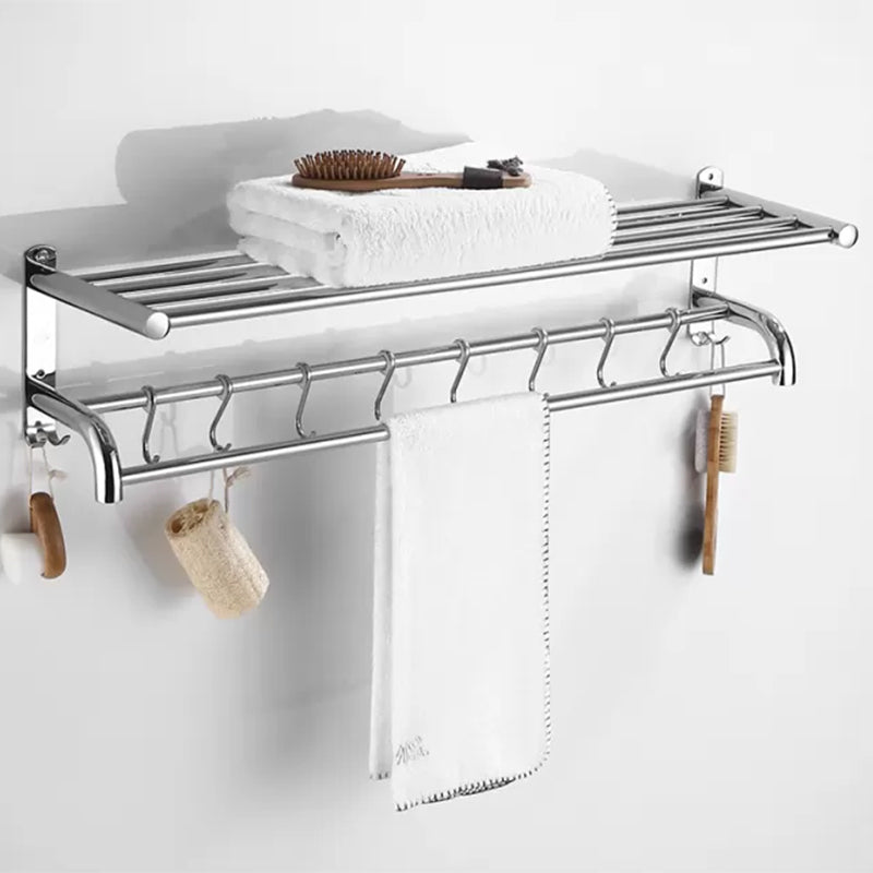 Modern Bathroom Accessory Kit Stainless Steel Bath Shelf Bathroom Set Towel Rack (31"L) Clearhalo 'Bathroom Hardware Sets' 'Bathroom Hardware' 'Bathroom Remodel & Bathroom Fixtures' 'bathroom_hardware_sets' 'Home Improvement' 'home_improvement' 'home_improvement_bathroom_hardware_sets' 6778135