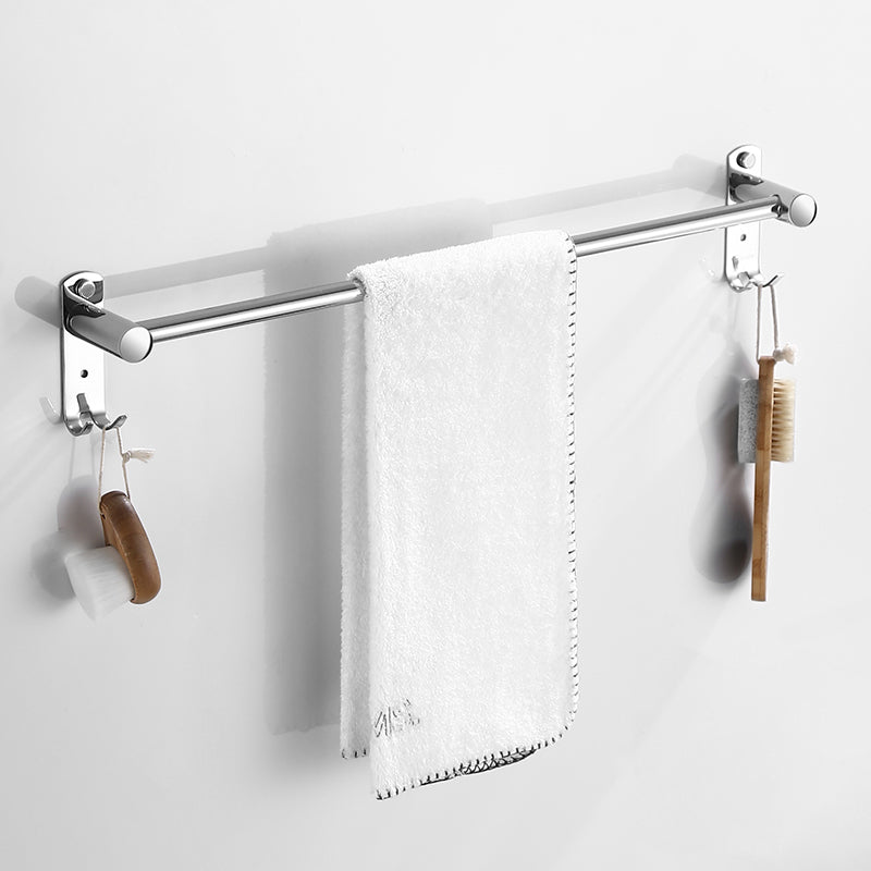 Modern Bathroom Accessory Kit Stainless Steel Bath Shelf Bathroom Set Single Bar Towel Bar (24"L) Clearhalo 'Bathroom Hardware Sets' 'Bathroom Hardware' 'Bathroom Remodel & Bathroom Fixtures' 'bathroom_hardware_sets' 'Home Improvement' 'home_improvement' 'home_improvement_bathroom_hardware_sets' 6778136