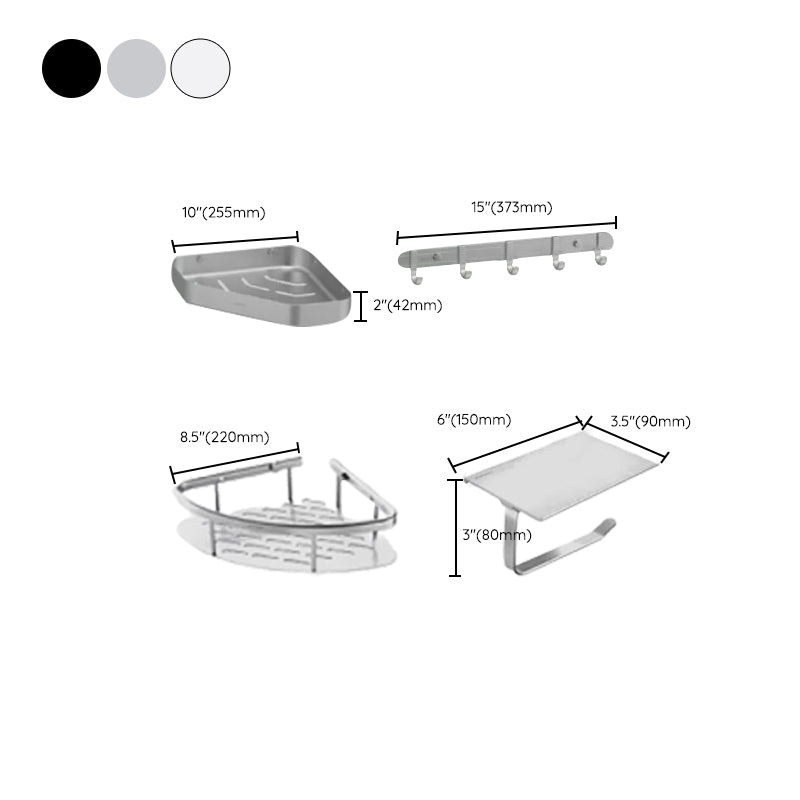 Modern Bathroom Accessory Kit Paper Holder Bath Shelf Bath Hardware Set Clearhalo 'Bathroom Hardware Sets' 'Bathroom Hardware' 'Bathroom Remodel & Bathroom Fixtures' 'bathroom_hardware_sets' 'Home Improvement' 'home_improvement' 'home_improvement_bathroom_hardware_sets' 6778196