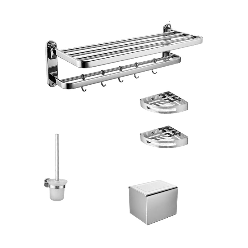 Modern Steel Bath Hardware Set Sliver Bathroom Accessory Kit 5 piece Set Clearhalo 'Bathroom Hardware Sets' 'Bathroom Hardware' 'Bathroom Remodel & Bathroom Fixtures' 'bathroom_hardware_sets' 'Home Improvement' 'home_improvement' 'home_improvement_bathroom_hardware_sets' 6778211