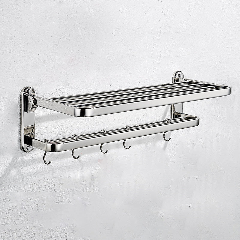 Modern Steel Bath Hardware Set Sliver Bathroom Accessory Kit Foldable Towel Rack Clearhalo 'Bathroom Hardware Sets' 'Bathroom Hardware' 'Bathroom Remodel & Bathroom Fixtures' 'bathroom_hardware_sets' 'Home Improvement' 'home_improvement' 'home_improvement_bathroom_hardware_sets' 6778213