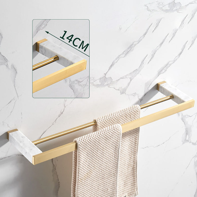 Marble & Brass Bath Hardware Set Golden Bathroom Accessory Kit Clearhalo 'Bathroom Hardware Sets' 'Bathroom Hardware' 'Bathroom Remodel & Bathroom Fixtures' 'bathroom_hardware_sets' 'Home Improvement' 'home_improvement' 'home_improvement_bathroom_hardware_sets' 6778250