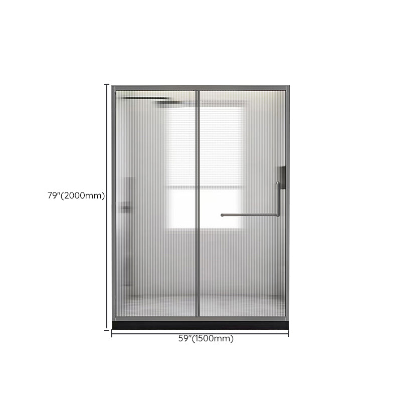 Glass and Metal Shower Door Simple Inline Black Shower Bath Door Clearhalo 'Bathroom Remodel & Bathroom Fixtures' 'Home Improvement' 'home_improvement' 'home_improvement_shower_tub_doors' 'Shower and Tub Doors' 'shower_tub_doors' 'Showers & Bathtubs' 6778308