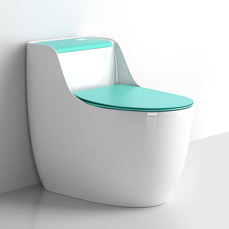 Modern Floor Mounted Ceramic Toilet One Piece Flush Toilet with Toilet Seat Light Blue/ White Clearhalo 'Bathroom Remodel & Bathroom Fixtures' 'Home Improvement' 'home_improvement' 'home_improvement_toilets' 'Toilets & Bidets' 'Toilets' 6778873