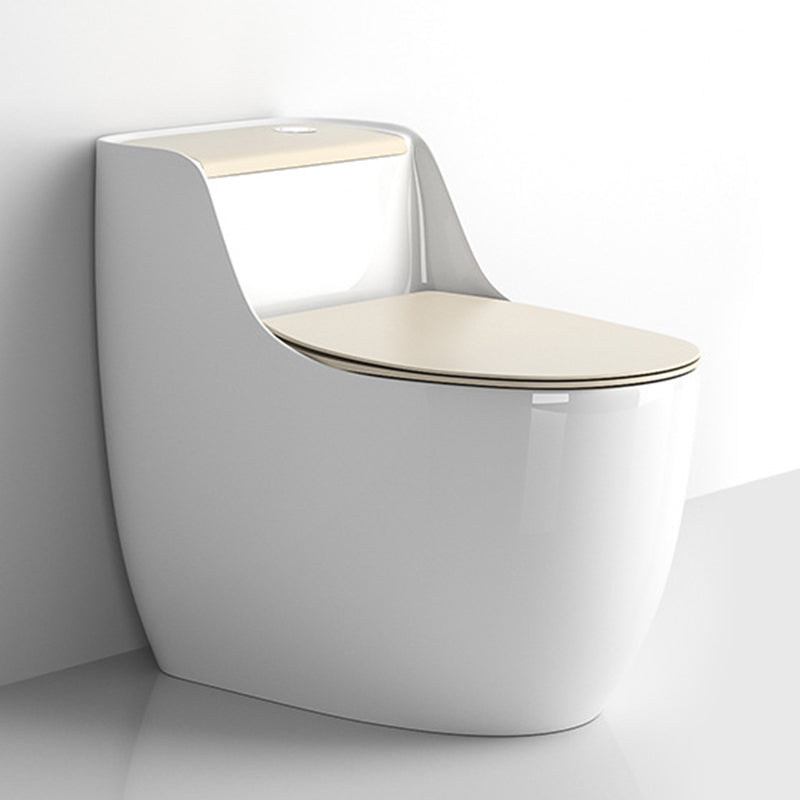 Modern Floor Mounted Ceramic Toilet One Piece Flush Toilet with Toilet Seat Khaki Clearhalo 'Bathroom Remodel & Bathroom Fixtures' 'Home Improvement' 'home_improvement' 'home_improvement_toilets' 'Toilets & Bidets' 'Toilets' 6778875