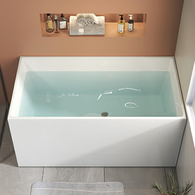 Rectangular Soaking Acrylic Bathtub Antique Finish Back to Wall Bath 67"L x 28"W x 24"H Clearhalo 'Bathroom Remodel & Bathroom Fixtures' 'Bathtubs' 'Home Improvement' 'home_improvement' 'home_improvement_bathtubs' 'Showers & Bathtubs' 6782291