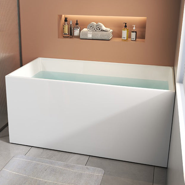 Rectangular Soaking Acrylic Bathtub Antique Finish Back to Wall Bath Clearhalo 'Bathroom Remodel & Bathroom Fixtures' 'Bathtubs' 'Home Improvement' 'home_improvement' 'home_improvement_bathtubs' 'Showers & Bathtubs' 6782292