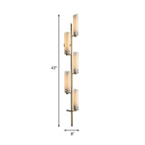 Vintage Cylinder Wall Mounted Light 5 Heads Opal Glass Wall Lighting in Gold for Bedside Clearhalo 'Wall Lamps & Sconces' 'Wall Lights' Lighting' 678236