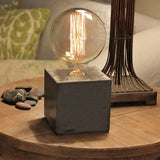 Cement Squared Base Table Lighting with Bare Bulb Vintage Style 1 Light Bedside Mini Table Lamp Clearhalo 'Lamps' 'Table Lamps' Lighting' 678306