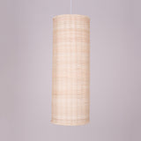 10"/12" W Cylinder Hanging Pendant Light Asian Style Rattan 1 Light Beige Ceiling Lighting for Restaurant Clearhalo 'Ceiling Lights' 'Pendant Lights' 'Pendants' Lighting' 678388