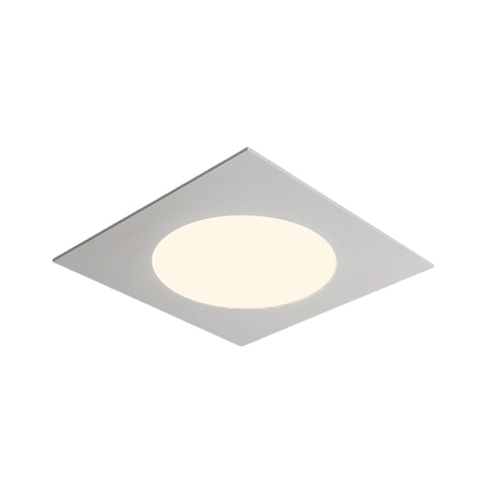 Metallic Squared Flush Mount Fixture Minimalist White/Black LED Ceiling Flush in White/Warm Light Clearhalo 'Ceiling Lights' 'Close To Ceiling Lights' 'Close to ceiling' 'Flush mount' Lighting' 678417