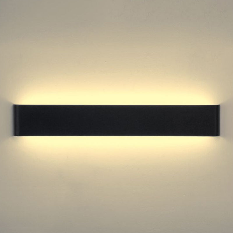 6"/10" Dia Rectangle Wall Light Minimalism Metal LED Living Room Wall Washer Lamp in Black/Silver, Warm/White Lighting Clearhalo 'Cast Iron' 'Glass' 'Industrial' 'Modern wall lights' 'Modern' 'Tiffany' 'Traditional wall lights' 'Wall Lamps & Sconces' 'Wall Lights' Lighting' 678463