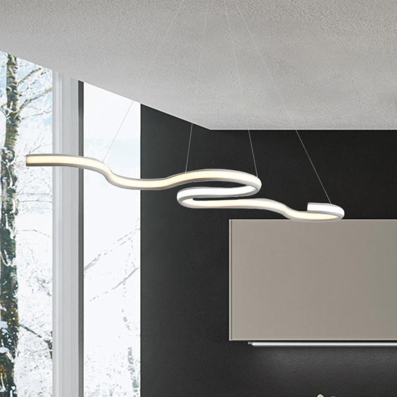 Simple LED Ceiling Light with Acrylic Shade White Twist Chandelier Pendant in Warm/Whit/Natural Light Clearhalo 'Ceiling Lights' 'Chandeliers' 'Modern Chandeliers' 'Modern' Lighting' 678499