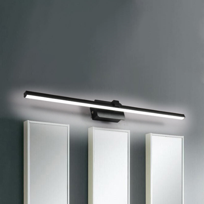 Black/White Linear Vanity Light Modernist 16"/19.5" W LED Aluminum Wall Light Fixture in Warm/White Light Clearhalo 'Cast Iron' 'Glass' 'Industrial' 'Modern wall lights' 'Modern' 'Tiffany' 'Traditional wall lights' 'Vanity Lights' 'Wall Lights' Lighting' 678525
