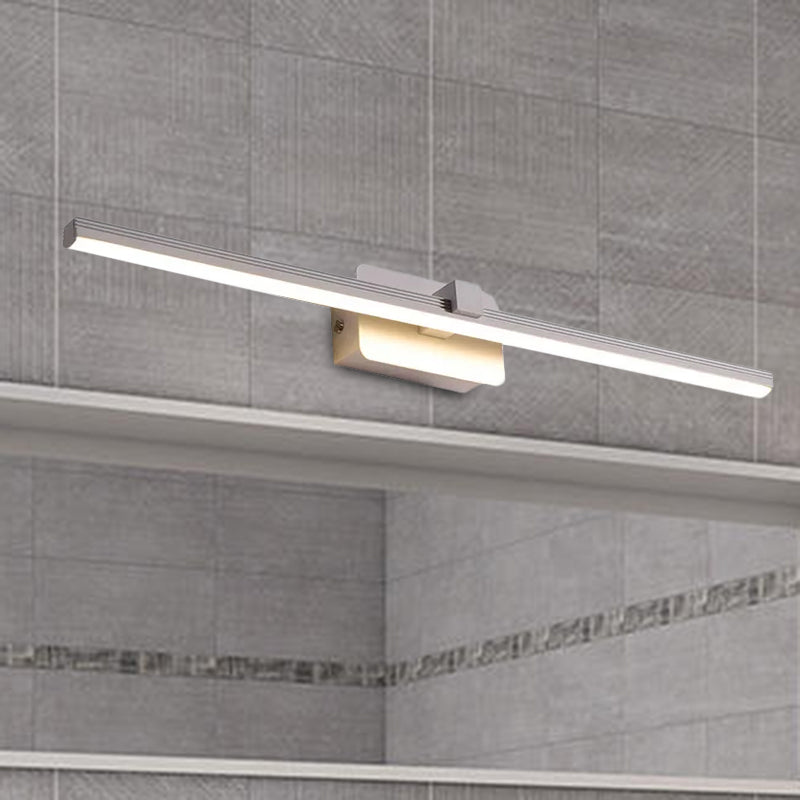 Black/White Linear Vanity Light Modernist 16"/19.5" W LED Aluminum Wall Light Fixture in Warm/White Light Clearhalo 'Cast Iron' 'Glass' 'Industrial' 'Modern wall lights' 'Modern' 'Tiffany' 'Traditional wall lights' 'Vanity Lights' 'Wall Lights' Lighting' 678527