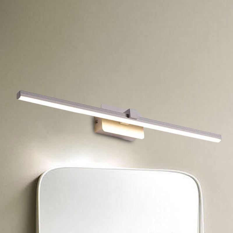Black/White Linear Vanity Light Modernist 16"/19.5" W LED Aluminum Wall Light Fixture in Warm/White Light Clearhalo 'Cast Iron' 'Glass' 'Industrial' 'Modern wall lights' 'Modern' 'Tiffany' 'Traditional wall lights' 'Vanity Lights' 'Wall Lights' Lighting' 678528
