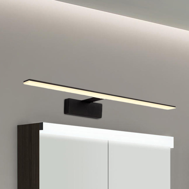 Black/White Rectangle Vanity Lamp Nordic 16.5"/20" Dia LED Acrylic Wall Sconce Light in Warm/White Light for Bathroom Clearhalo 'Cast Iron' 'Glass' 'Industrial' 'Modern wall lights' 'Modern' 'Tiffany' 'Traditional wall lights' 'Vanity Lights' 'Wall Lights' Lighting' 678530