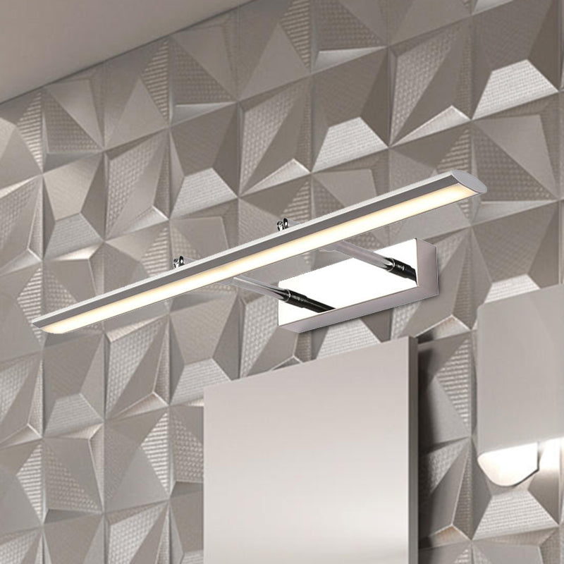 Linear Bathroom Vanity Lighting Fixture Acrylic LED Modernism Style Wall Lamp in Black/Chrome, 15"/19" Wide Clearhalo 'Cast Iron' 'Glass' 'Industrial' 'Modern wall lights' 'Modern' 'Tiffany' 'Traditional wall lights' 'Vanity Lights' 'Wall Lights' Lighting' 678531