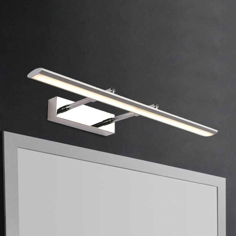 Linear Bathroom Vanity Lighting Fixture Acrylic LED Modernism Style Wall Lamp in Black/Chrome, 15"/19" Wide Clearhalo 'Cast Iron' 'Glass' 'Industrial' 'Modern wall lights' 'Modern' 'Tiffany' 'Traditional wall lights' 'Vanity Lights' 'Wall Lights' Lighting' 678532
