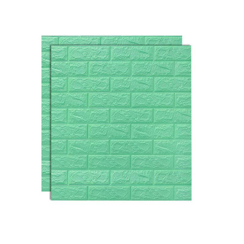 Modern Wall Paneling Foam Peel and Stick 3D Embossed Indoor Wall Panel Green Clearhalo 'Flooring 'Home Improvement' 'home_improvement' 'home_improvement_wall_paneling' 'Wall Paneling' 'wall_paneling' 'Walls & Ceilings' Walls and Ceiling' 6785593