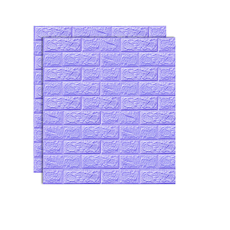 Modern Wall Paneling Foam Peel and Stick 3D Embossed Indoor Wall Panel Purple Clearhalo 'Flooring 'Home Improvement' 'home_improvement' 'home_improvement_wall_paneling' 'Wall Paneling' 'wall_paneling' 'Walls & Ceilings' Walls and Ceiling' 6785596
