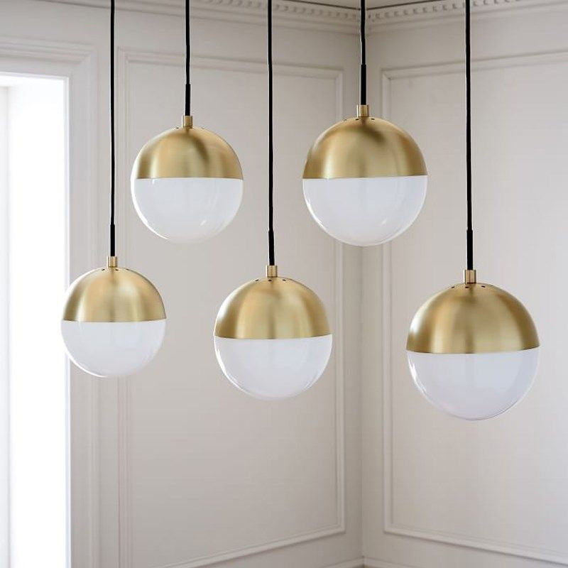 Black/Gold Sphere Pendant Lamp Modernist 1 Light Opal Glass Ceiling Light Fixture for Kitchen Clearhalo 'Ceiling Lights' 'Glass shade' 'Glass' 'Modern Pendants' 'Modern' 'Pendant Lights' 'Pendants' Lighting' 678568