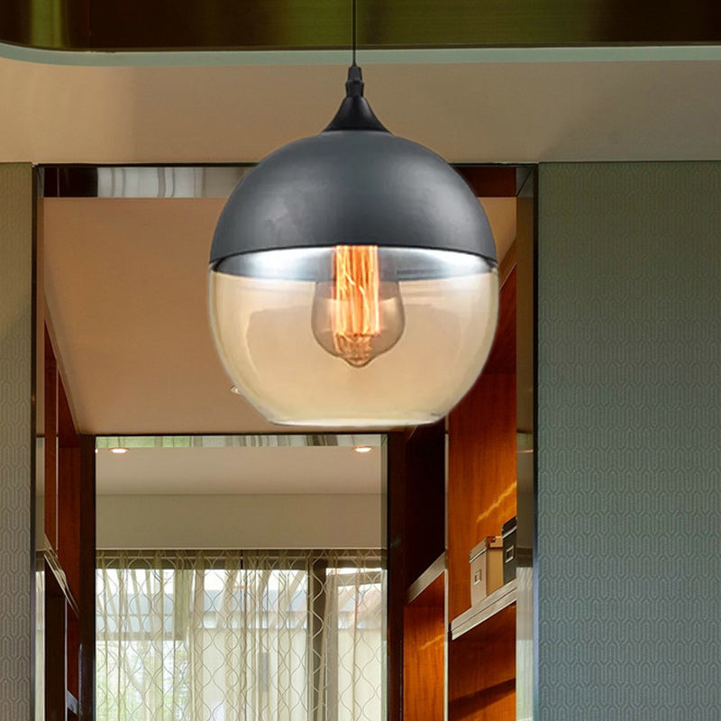 5"/7"/8" Wide Drum/Cylinder/Jar Clear/Yellow Glass Suspension Pendant Modern 1 Light White/Black Hanging Light Fixture Clearhalo 'Ceiling Lights' 'Glass shade' 'Glass' 'Modern Pendants' 'Modern' 'Pendant Lights' 'Pendants' Lighting' 678584