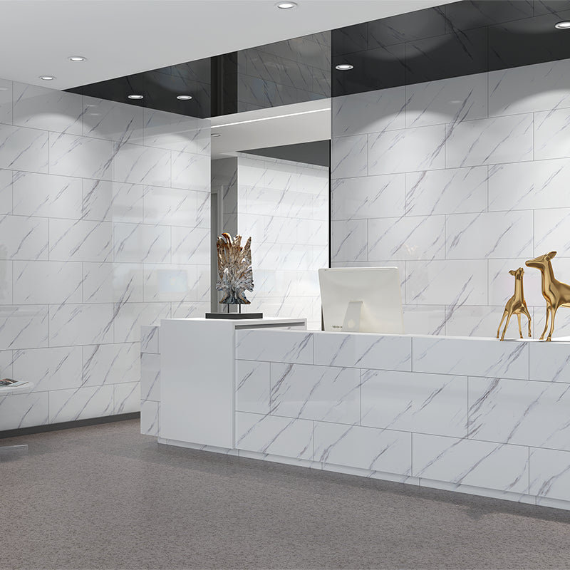 Rectangular Peel and Stick Wall Tile Peel and Stick Wallpaper Textured White 150-Piece Set Clearhalo 'Flooring 'Home Improvement' 'home_improvement' 'home_improvement_peel_stick_blacksplash' 'Peel & Stick Backsplash Tile' 'peel_stick_blacksplash' 'Walls & Ceilings' Walls and Ceiling' 6785854