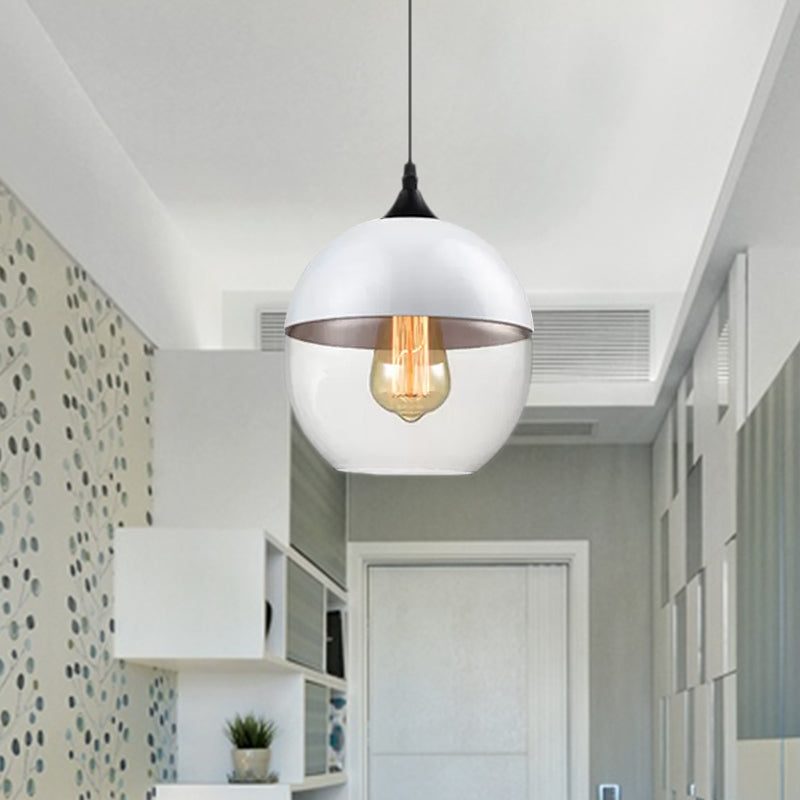 5"/7"/8" Wide Drum/Cylinder/Jar Clear/Yellow Glass Suspension Pendant Modern 1 Light White/Black Hanging Light Fixture Clearhalo 'Ceiling Lights' 'Glass shade' 'Glass' 'Modern Pendants' 'Modern' 'Pendant Lights' 'Pendants' Lighting' 678593