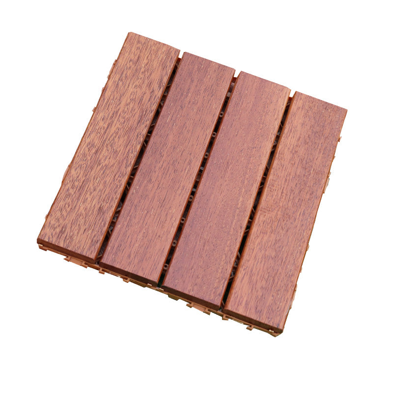 Rectangle Teak Floor Tile Water Resistant Click Lock Wooden Floor for Balcony Clearhalo 'Flooring 'Hardwood Flooring' 'hardwood_flooring' 'Home Improvement' 'home_improvement' 'home_improvement_hardwood_flooring' Walls and Ceiling' 6785992